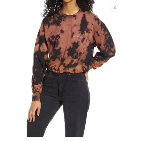 Urban Outfitters Black Tie Dye Pull Over Crew neck Sweatshirt Womens Size Small - Picture 2 of 4